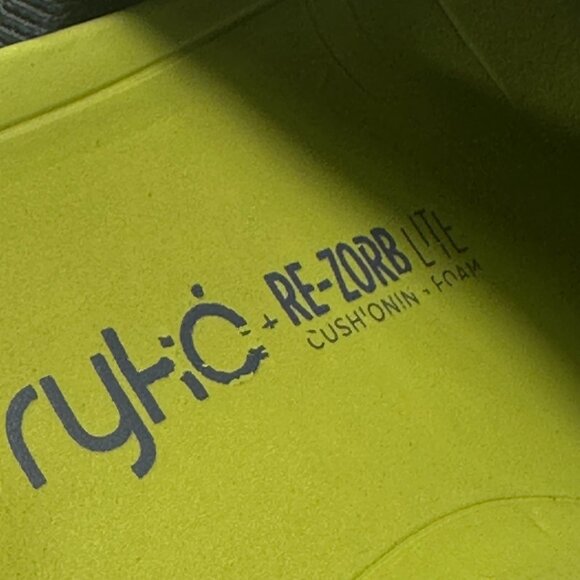 Ryka Womens Re-Zorb Lite Cushion Gray & Lime Slide Sandals Size 8M - Picture 6 of 8